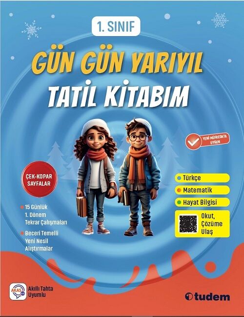 Tudem 1. Sınıf Gün Gün Yarıyıl Tatil Kitabım Tudem Yayınları