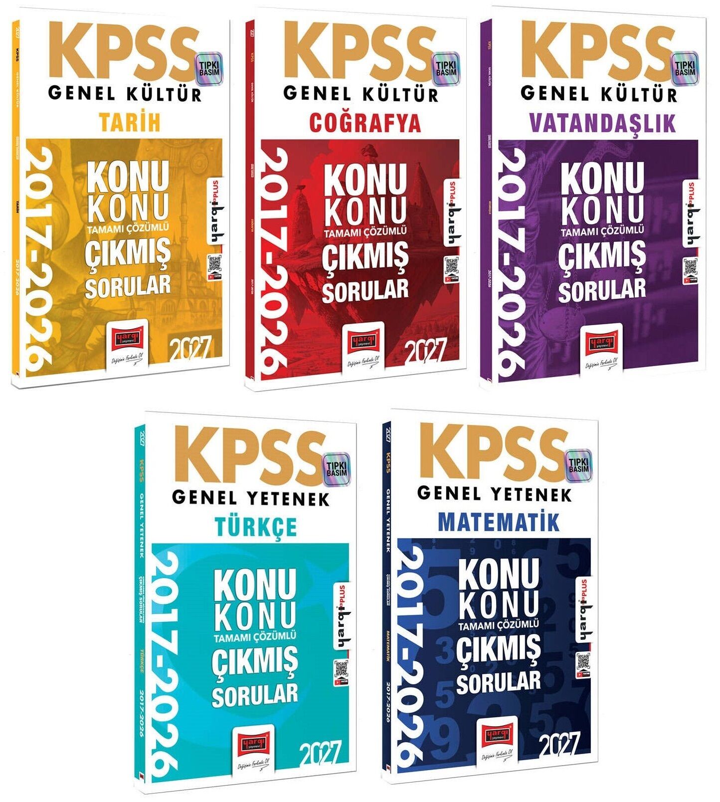 Yargı 2027 KPSS Genel Yetenek Genel Kültür Çıkmış Sorular 2017-2026 Konularına Göre 5 li Set Yargı Yayınları