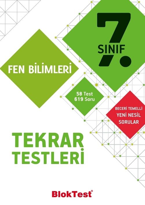 Blok Test 7. Sınıf Fen Bilimleri Tekrar Testleri Blok Test Yayınları