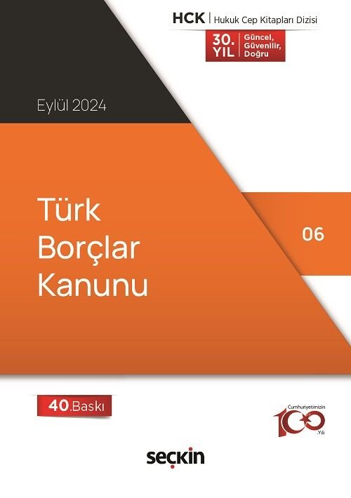 Seçkin 2024 Türk Borçlar Kanunu Cep Kitabı 40. Baskı Seçkin Yayınları