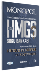 Monopol 2026 HMGS Hukuk Felsefesi ve Sosyolojisi Soru Bankası 3. Baskı - Alper Bulur Monopol Yayınları