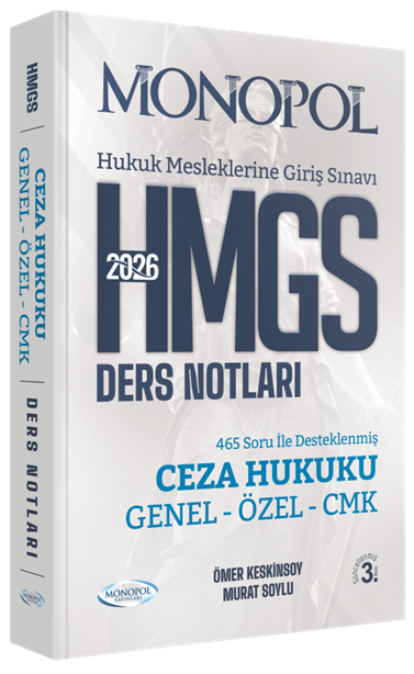 Monopol 2026 HMGS Ceza Hukuku, Genel-Özel-CMK Ders Notları 3. Baskı - Ömer Kesnkinsoy, Murat Soylu Monopol Yayınları