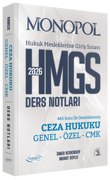 Monopol 2026 HMGS Ceza Hukuku, Genel-Özel-CMK Ders Notları 3. Baskı - Ömer Kesnkinsoy, Murat Soylu Monopol Yayınları