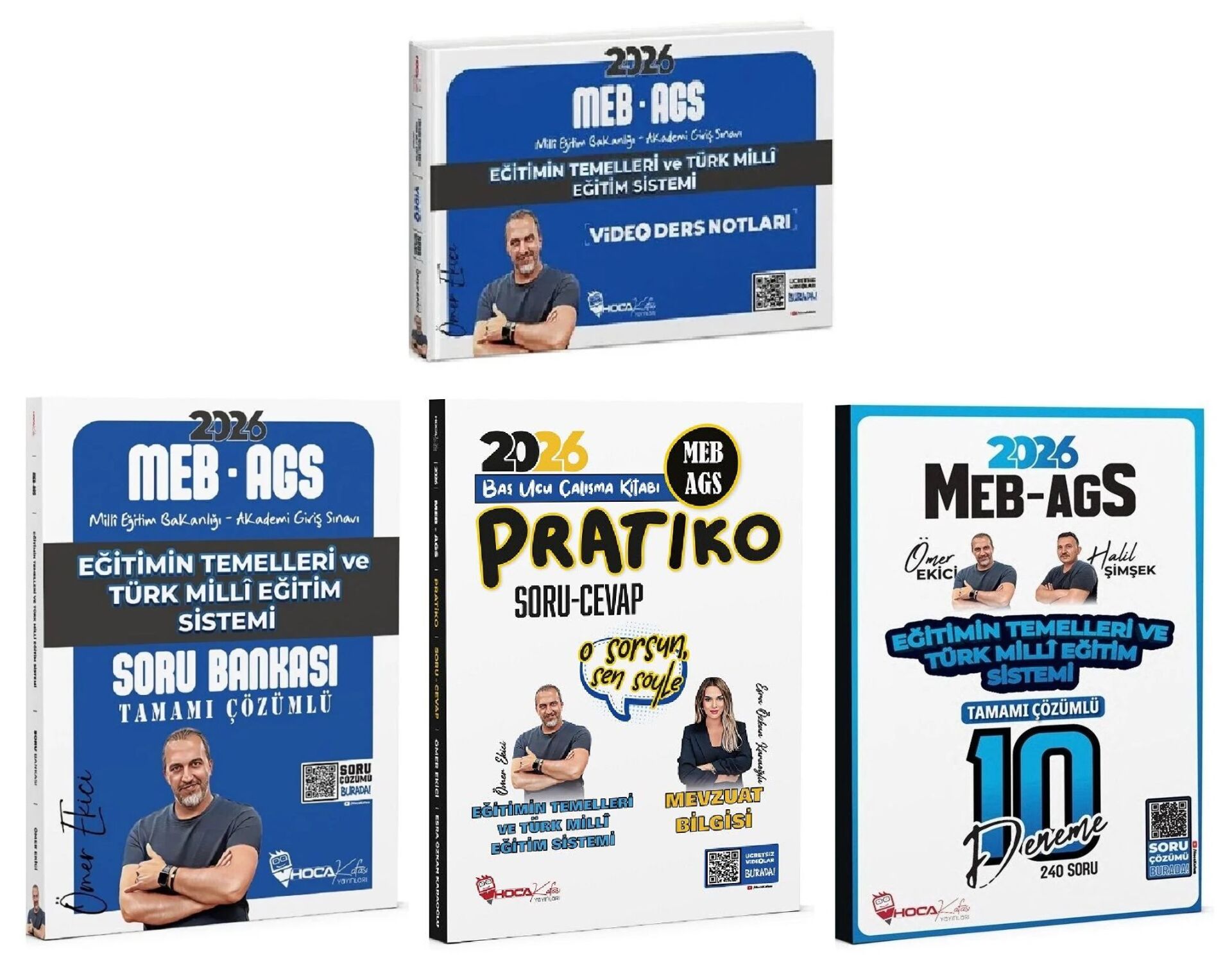 Hoca Kafası 2026 MEB-AGS Eğitimin Temelleri ve Türk Milli Eğitim Sistemi Video Ders Notları + Soru Bankası + Pratiko Soru Cevap + 10 Deneme 4 lü Set - Ömer Ekici Hoca Kafası Yayınları