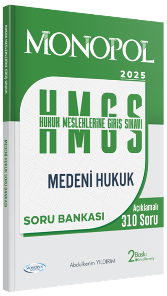 Monopol 2025 HMGS Medeni Hukuk Soru Bankası 2. Baskı - Abdülkerim Yıldırım Monopol Yayınları