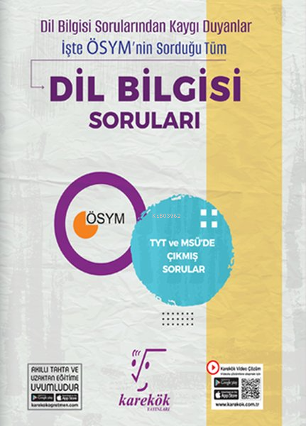 Karekök YKS TYT MSÜ Dil Bilgisi Çıkmış Sorular Karekök Yayınları