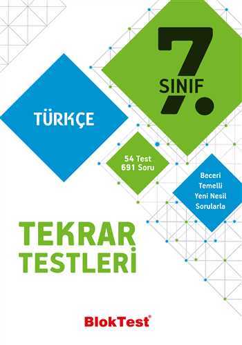 Blok Test 7. Sınıf Türkçe Tekrar Testleri Blok Test Yayınları