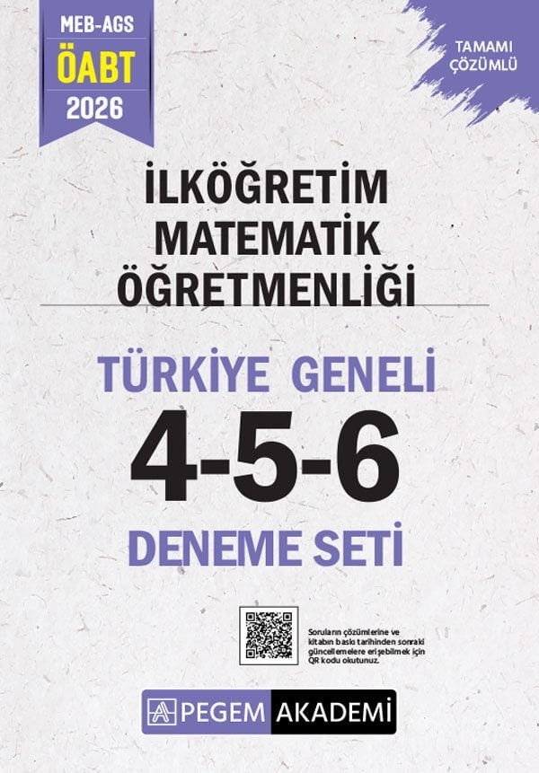 Pegem 2026 ÖABT MEB-AGS İlköğretim Matematik Öğretmenliği Türkiye Geneli 3 Deneme (4-5-6) Pegem Akademi Yayınları