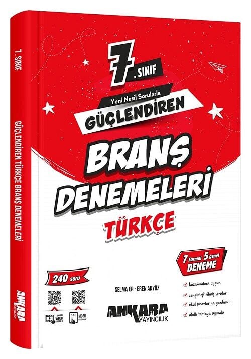 Ankara Yayıncılık 7. Sınıf Türkçe Güçlendiren Branş Denemeleri Ankara Yayıncılık