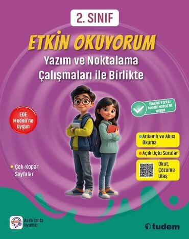 Tudem 2. Sınıf Etkin Okuyorum - Yazım ve Noktalama Çalışmaları ile Birlikte Tudem Yayınları