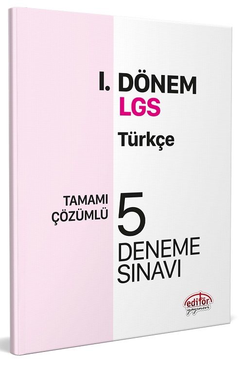 Editör 8. Sınıf LGS Türkçe 1. Dönem 5 Deneme Çözümlü Editör Yayınları