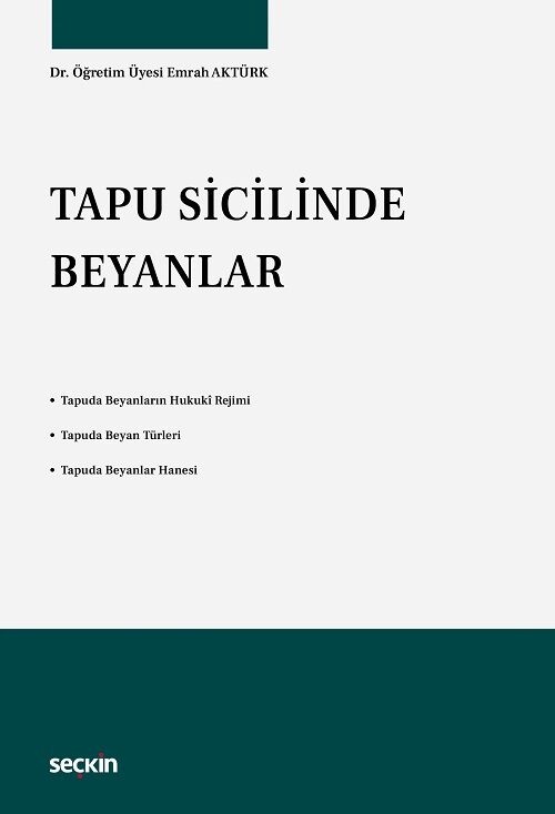 Seçkin Tapu Sicilinde Beyanlar - Emrah Aktürk Seçkin Yayınları
