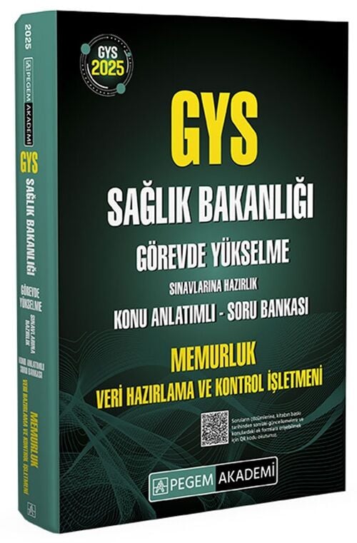 Pegem 2025 GYS Sağlık Bakanlığı Memurluk Veri Hazırlama ve Kontrol İşletmeni Konu Anlatımlı Soru Bankası Görevde Yükselme Pegem Akademi Yayınları