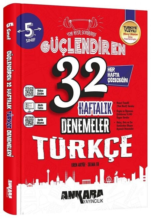 Ankara Yayıncılık 5. Sınıf Türkçe Güçlendiren Maarif Modeli 32 Haftalık Kazanım Denemeleri Ankara Yayıncılık