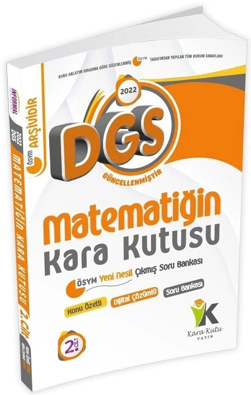 SÜPER FİYAT - İnformal 2022 DGS Matematiğin Kara Kutusu 2. Cilt Çıkmış Sorular Soru Bankası İnformal Yayınları