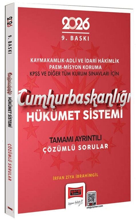 Yargı 2026 KPSS Hakimlik Kaymakamlık Cumhurbaşkanlığı Hükümet Sistemi Çözümlü Sorular - İrfan Ziya İbrahimgil Yargı Yayınları