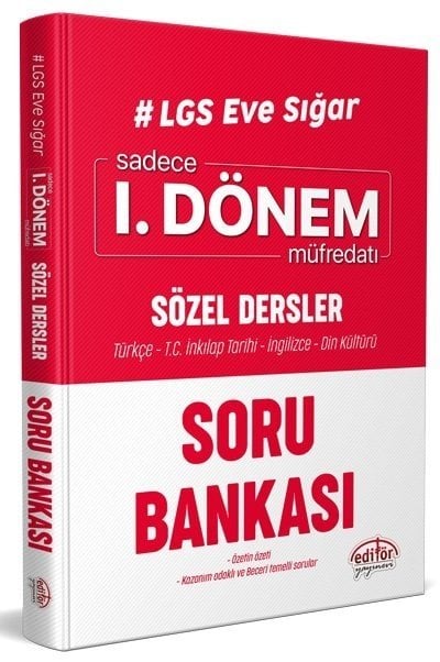 Editör 8. Sınıf LGS Eve Sığar 1. Dönem Sözel Soru Bankası Editör Yayınları