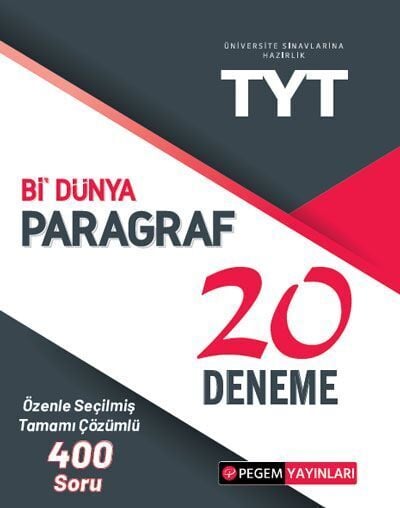 Pegem YKS TYT Bi Dünya Paragraf 20 Deneme Pegem Yayınları