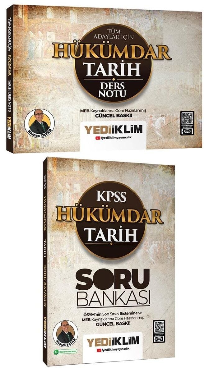 Yediiklim 2026 KPSS Tarih Hükümdar Ders Notu + Soru Bankası 2 li Set - Hamza Tatar Yediiklim Yayınları
