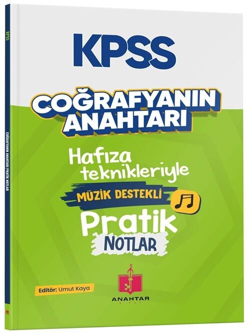 Anahtar Kitap KPSS Coğrafyanın Anahtarı Müzik Destekli Pratik Notlar - Umut Kaya Anahtar Kitap