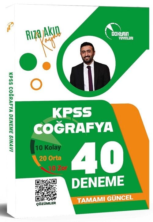 Doktrin KPSS Coğrafya 40 Deneme Çözümlü - Rıza Akın Kayar Doktrin Yayınları
