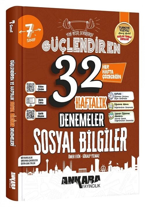Ankara Yayıncılık 7. Sınıf Sosyal Bilgiler Güçlendiren Maarif Modeli 32 Haftalık Denemeler Ankara Yayıncılık