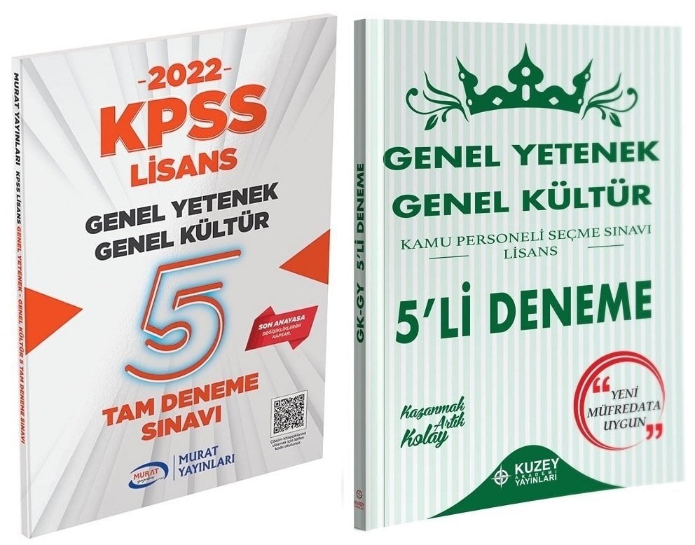 SÜPER FİYAT - Murat + Kuzey Akademi 2022 KPSS Genel Yetenek Genel Kültür 5+5 Deneme 2 li Set Murat + Kuzey Akademi Yayınları