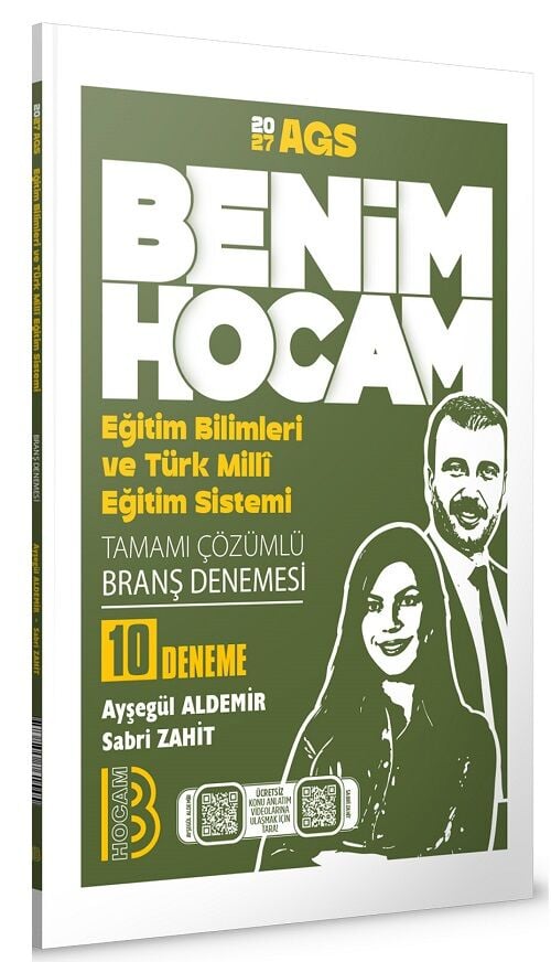 Benim Hocam 2027 MEB-AGS Eğitim Bilimleri ve Türk Milli Eğitim Sistemi 10 Deneme Çözümlü - Ayşegül Aldemir, Sabri Zahit Benim Hocam Yayınları