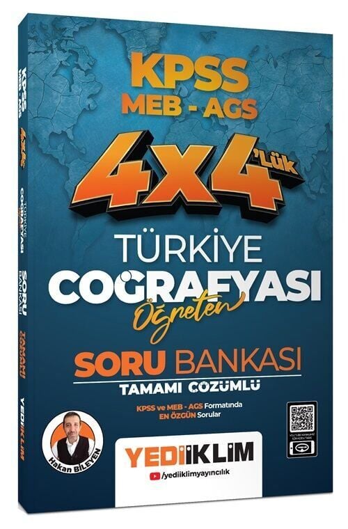 Yediiklim 2026 KPSS MEB-AGS Türkiye Coğrafyası Öğreten 4x4 lük Soru Bankası Çözümlü - Hakan Bileyen Yediiklim Yayınları