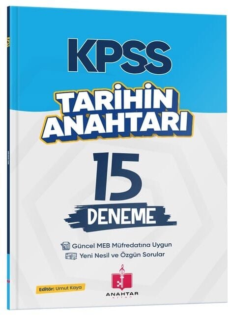 Anahtar Kitap KPSS Tarihin Anahtarı 15 Deneme - Umut Kaya Anahtar Kitap