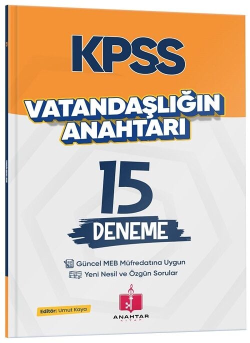 Anahtar Kitap KPSS Vatandaşlık Vatandaşlığın Anahtarı 15 Deneme - Abdülkadir Ceylan Anahtar Kitap
