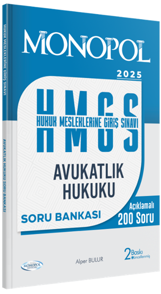 Monopol 2025 HMGS Avukatlık Hukuku Soru Bankası 2. Baskı - Alper Bulur Monopol Yayınları