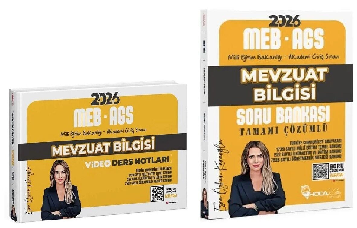 Hoca Kafası 2026 MEB-AGS Mevzuat Bilgisi Video Ders Notları + Soru Bankası 2 li Set - Esra Özkan Karaoğlu Hoca Kafası Yayınları