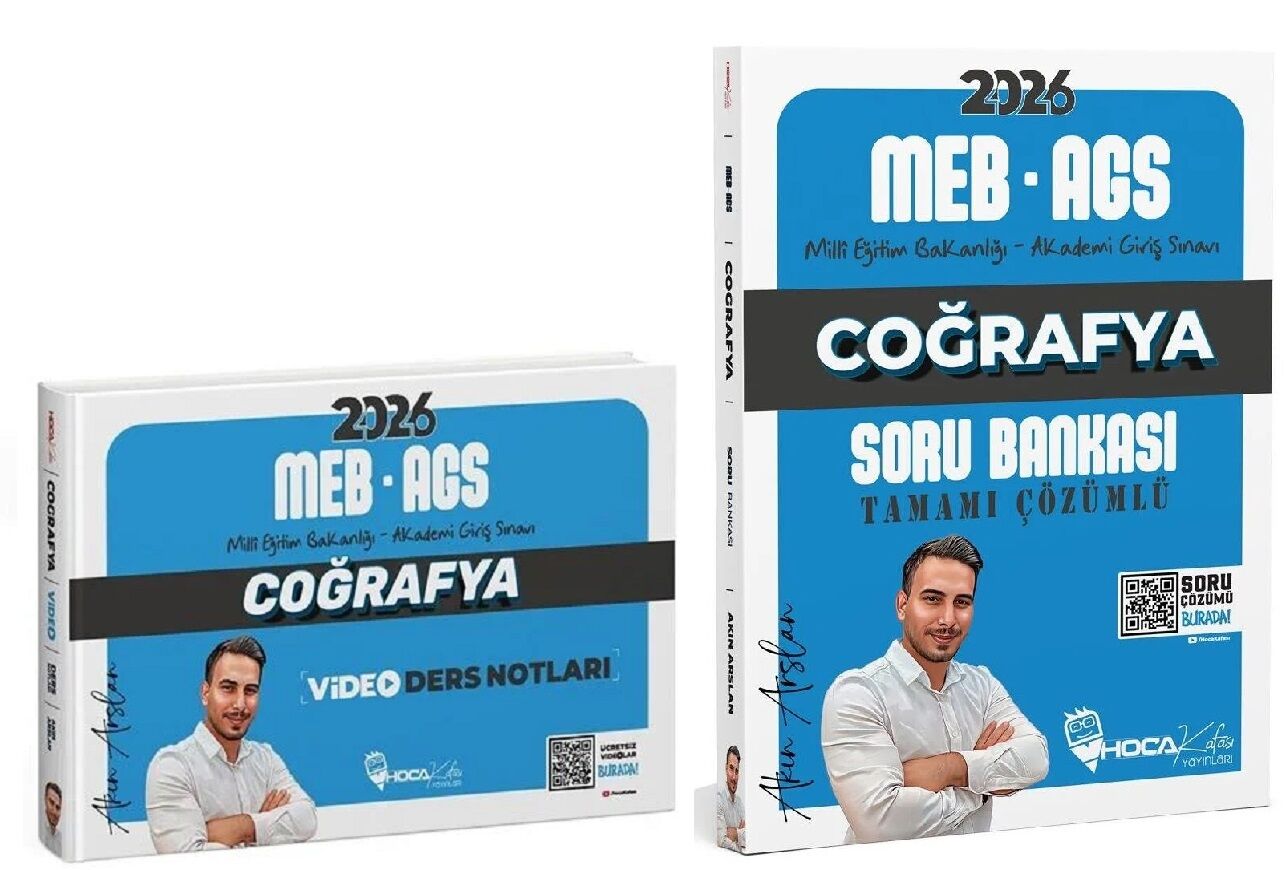 Hoca Kafası 2026 MEB-AGS Coğrafya Video Ders Notları + Soru Bankası 2 li Set - Akın Arslan Hoca Kafası Yayınları