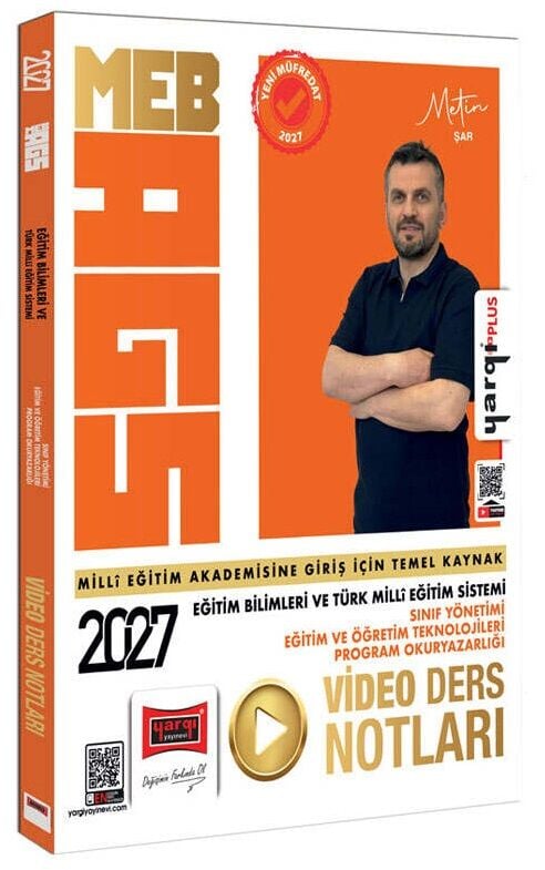 Yargı 2027 MEB-AGS Eğitim Bilimleri ve Türk Milli Eğitim Sistemi - Sınıf Yönetimi, Eğitim ve Öğretim Teknolojileri, Program Okuryazarlığı Video Ders Notları - Metin Şar Yargı Yayınları