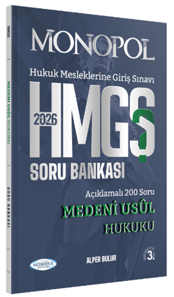 Monopol 2026 HMGS Medeni Usul Hukuku Soru Bankası 3. Baskı - Alper Bulur Monopol Yayınları