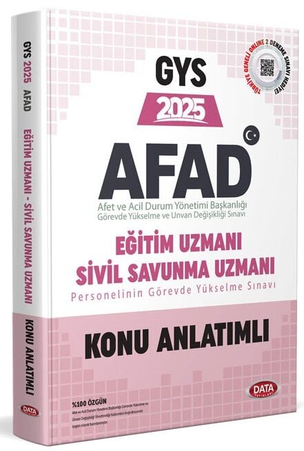 Data 2025 GYS AFAD Eğitim ve Sivil Savunma Uzmanı Konu Anlatımlı Görevde Yükselme Data Yayınları