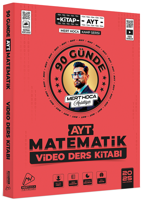 SÜPER FİYAT - Mert Hoca 2025 YKS AYT 90 Günde Matematik Kampı Video Ders Kitabı - Mert Güven Mert Hoca Yayınları