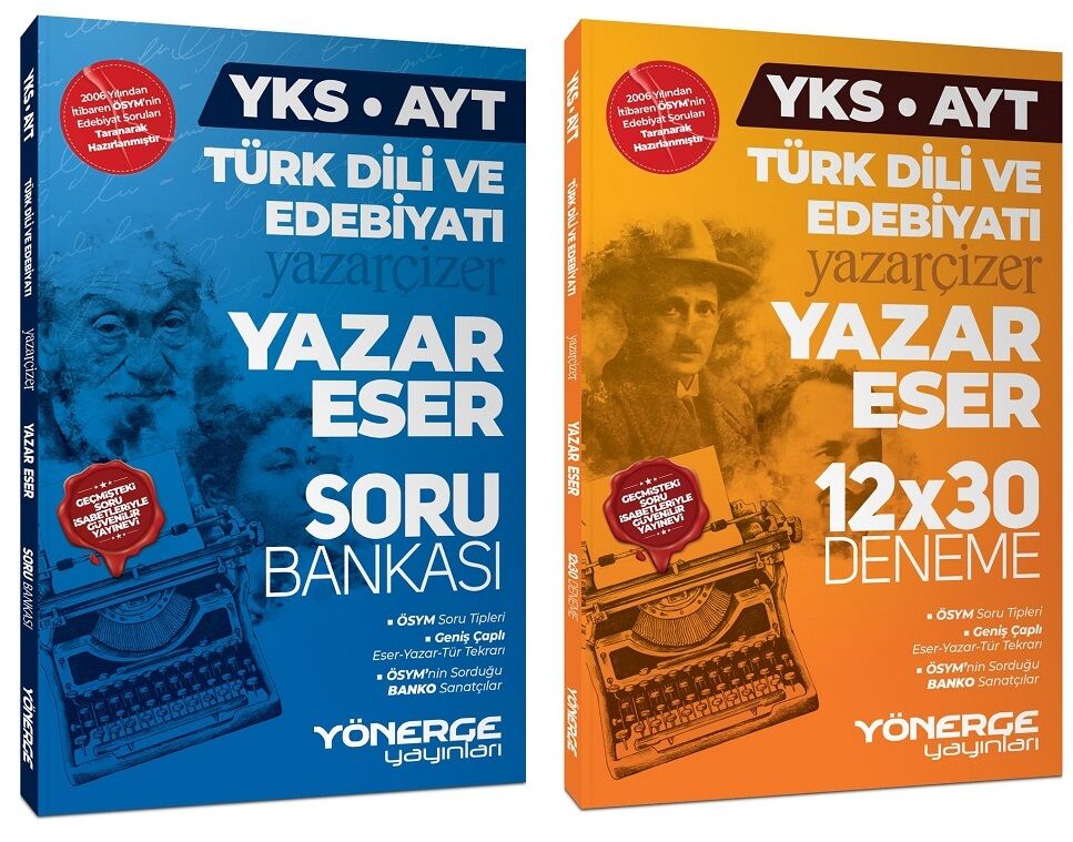 Yönerge 2027 YKS AYT Türk Dili ve Edebiyatı Yazar Eser Soru + 12 Deneme 2 li Set Yönerge Yayınları