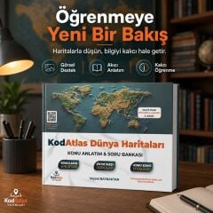 Kod Atlas YKS TYT AYT MSÜ ÖABT Ara Sınıflar Coğrafya Dünya Haritaları Konu Anlatımı Soru Bankası - Veysel Bayraktar Kod Atlas Yayınları