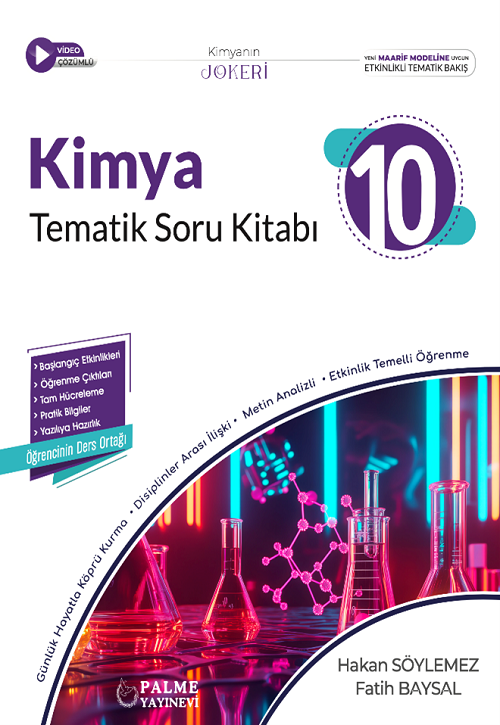 Palme 10. Sınıf Kimya Joker Tematik Soru Kitabı Palme Yayınları