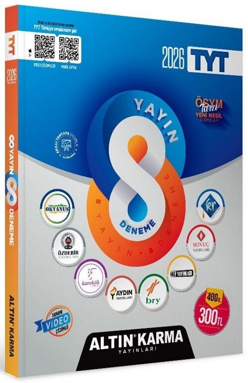 Altın Karma 2026 YKS TYT 8 Yayın 8 Deneme Çözümlü Altın Karma Yayınları