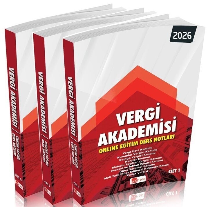 Akfon 2026 Vergi Akademisi Online Eğitim Ders Notları 3 Cilt Akfon Yayınları