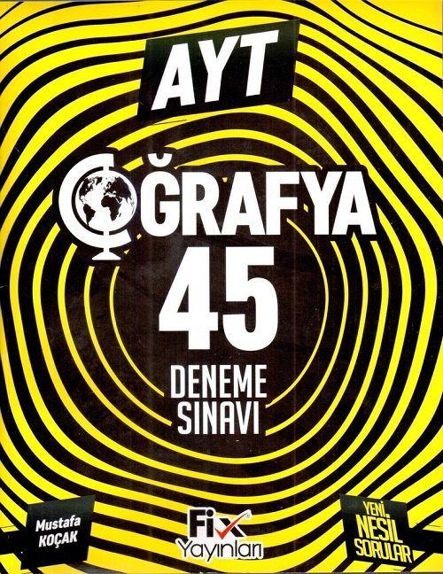 Fix Yayınları YKS AYT Coğrafya 45 Deneme Fix Yayınları