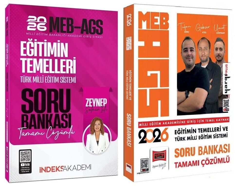 Yargı + İndeks 2026 MEB-AGS Eğitimin Temelleri ve Türk Milli Eğitim Sistemi Soru Bankası 2 li Set - Tufan Genç, Zeynep Salman İçli Yargı + İndeks Akademi Yayınları