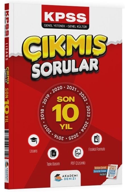 Akademi Denizi 2026 KPSS Genel Yetenek Genel Kültür Çıkmış Sorular Son 10 Yıl Fasikül Çözümlü Akademi Denizi