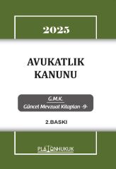 Platon 2025 Avukatlık Kanunu Platon Hukuk Yayınları