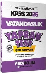 Yediiklim 2026 KPSS Vatandaşlık Yaprak Test Yediiklim Yayınları
