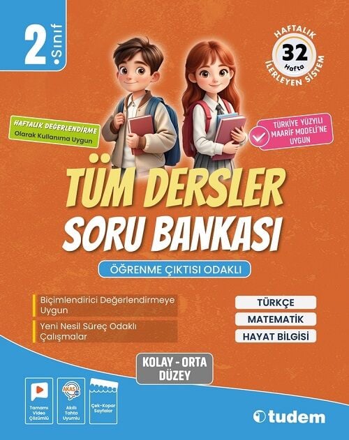 Tudem 2. Sınıf Tüm Dersler Soru Bankası Tudem Yayınları