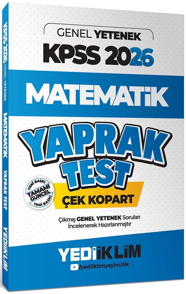 Yediiklim 2026 KPSS Matematik Yaprak Test Yediiklim Yayınları